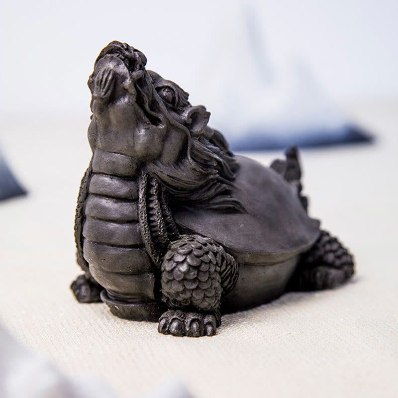 Buddha Stones Ręcznie robione Smok Żółw Żelazo Proszek Rdza Odlew Żywicy Statua Dekoracja Domu