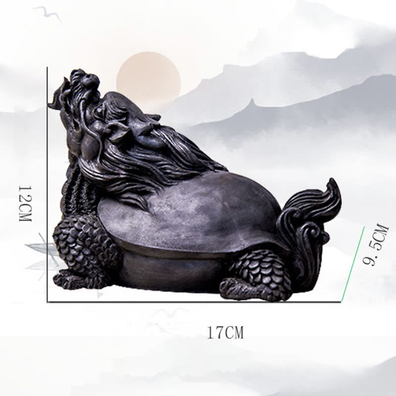 Buddha Stones Ręcznie robione Smok Żółw Żelazo Proszek Rdza Odlew Żywicy Statua Dekoracja Domu