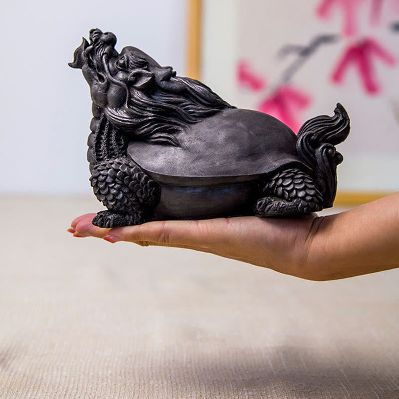 Buddha Stones Ręcznie robione Smok Żółw Żelazo Proszek Rdza Odlew Żywicy Statua Dekoracja Domu