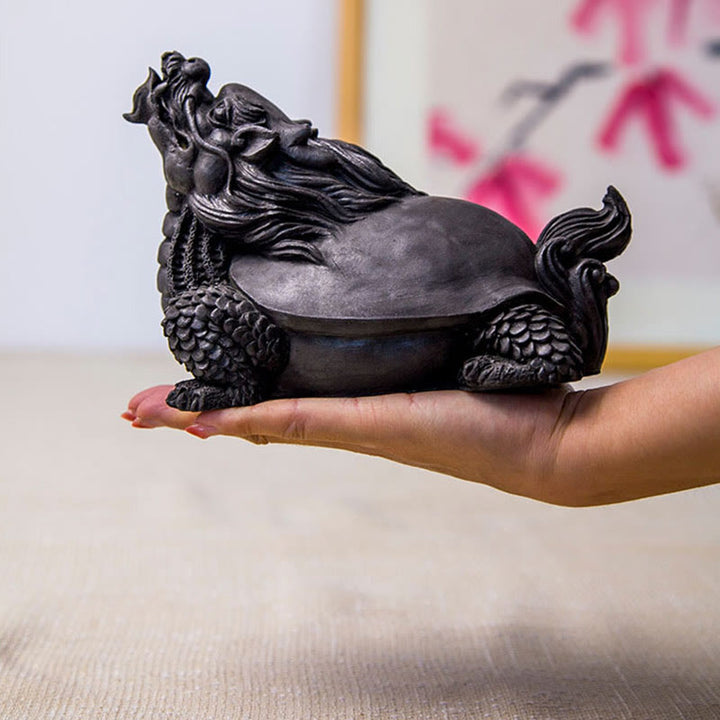 Buddha Stones Ręcznie robione Smok Żółw Żelazo Proszek Rdza Odlew Żywicy Statua Dekoracja Domu