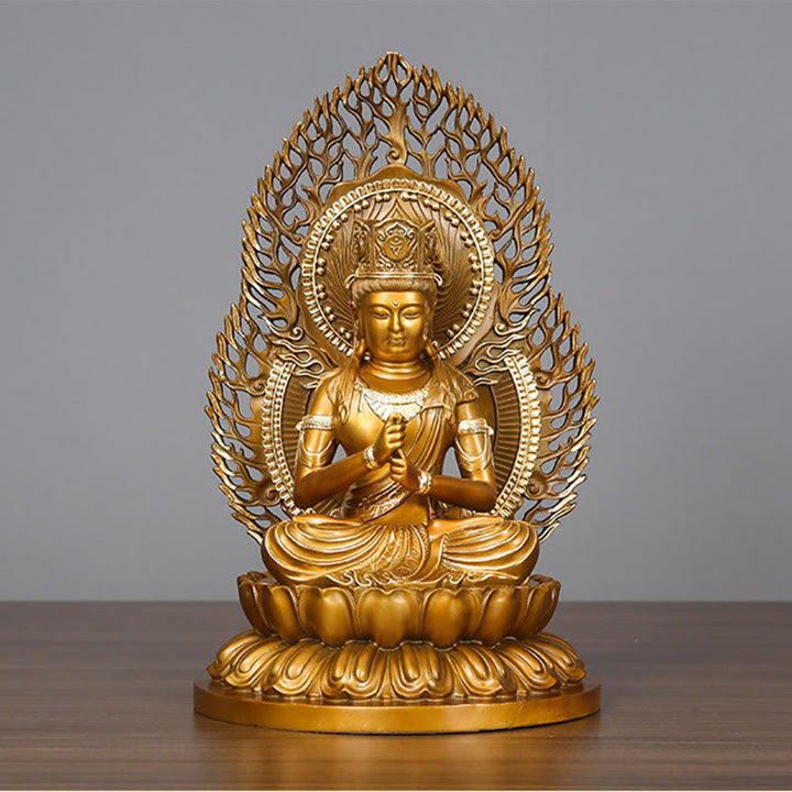 Buddha Stones Tathagata Figurka Buddy Spokój Miedziana Statua Domowa Oferta Dekoracja - image 12