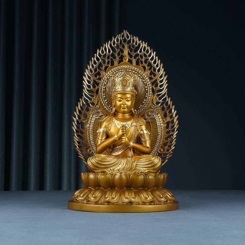 Buddha Stones Tathagata Figurka Buddy Spokój Miedziana Statua Domowa Oferta Dekoracja - Budda 25*24*42cm - image 0