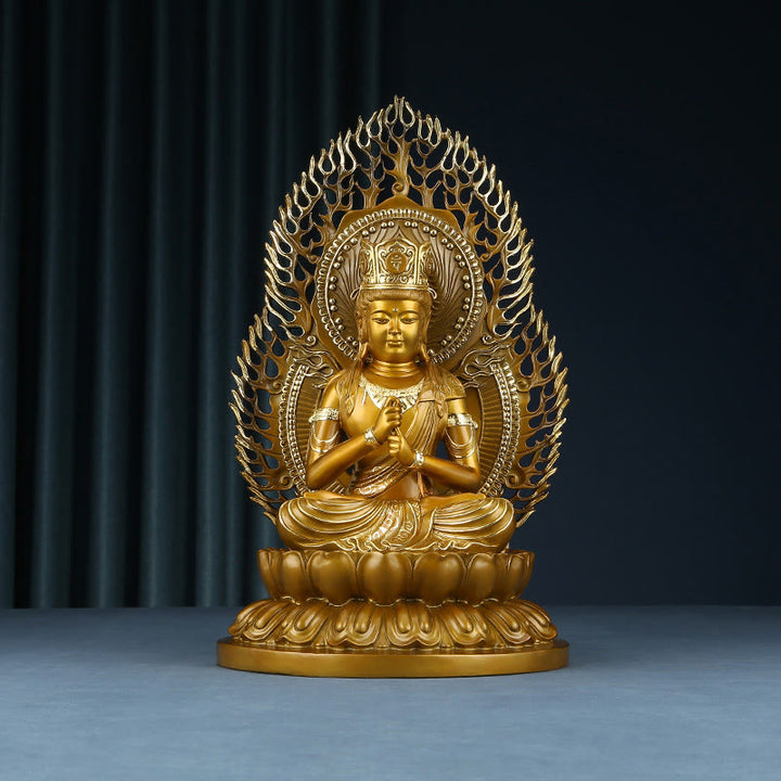 Buddha Stones Tathagata Figurka Buddy Spokój Miedziana Statua Domowa Oferta Dekoracja - Budda 25*24*42cm - image 0