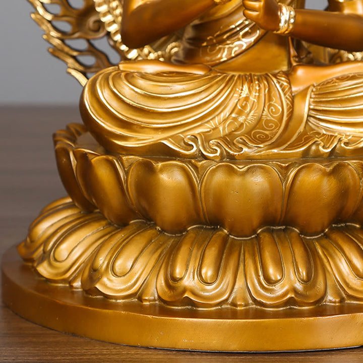 Buddha Stones Tathagata Figurka Buddy Spokój Miedziana Statua Domowa Oferta Dekoracja - image 8