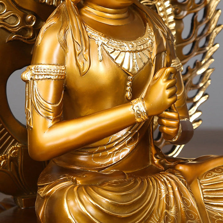 Buddha Stones Tathagata Figurka Buddy Spokój Miedziana Statua Domowa Oferta Dekoracja - image 6
