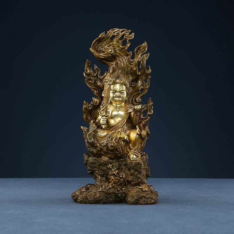 Buddha Stones Acalanatha Figurka Buddy Spokój Miedziana Statua Domowa Oferta Dekoracja - image 10