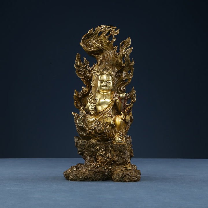 Buddha Stones Acalanatha Figurka Buddy Spokój Miedziana Statua Domowa Oferta Dekoracja - image 10