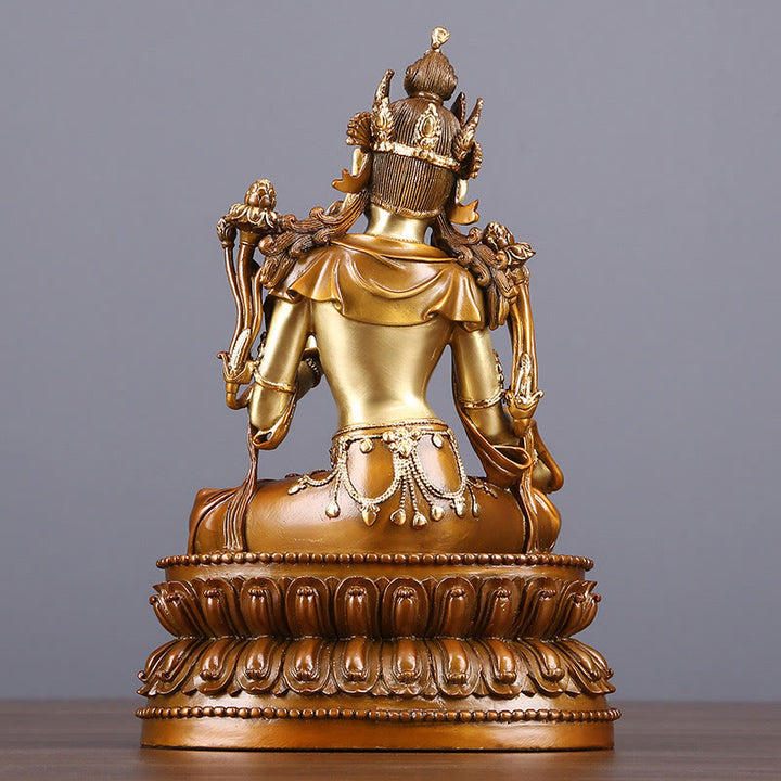 Buddha Stones Bodhisattwa Zielona Tara Figurka Ochrona Mosiądz Miedź Statua Dom Ofiara Dekoracja