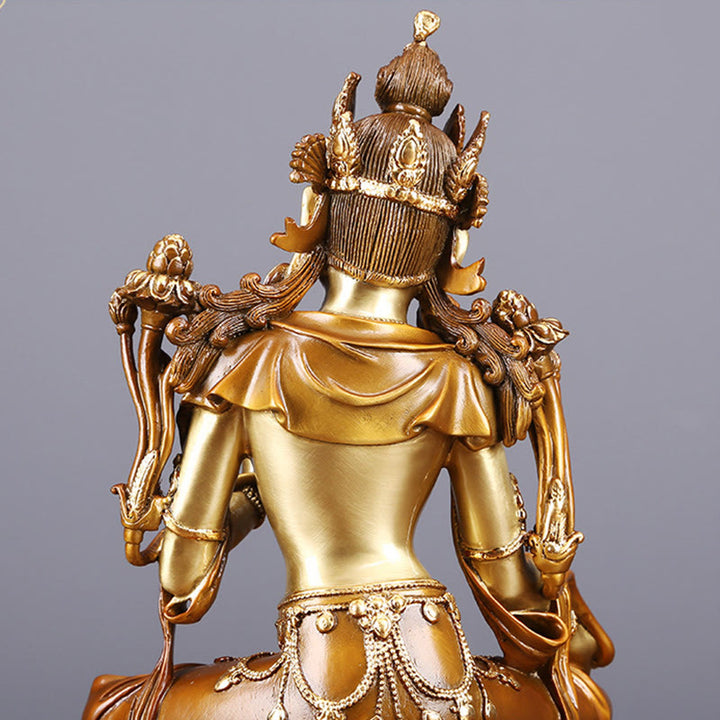 Buddha Stones Bodhisattwa Zielona Tara Figurka Ochrona Mosiądz Miedź Statua Dom Ofiara Dekoracja - image 7