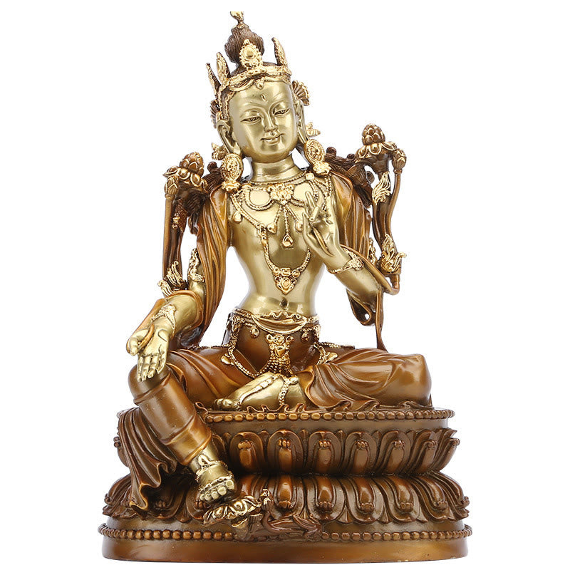 Buddha Stones Bodhisattwa Zielona Tara Figurka Ochrona Mosiądz Miedź Statua Dom Ofiara Dekoracja