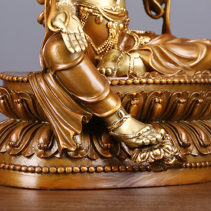 Buddha Stones Bodhisattwa Zielona Tara Figurka Ochrona Mosiądz Miedź Statua Dom Ofiara Dekoracja