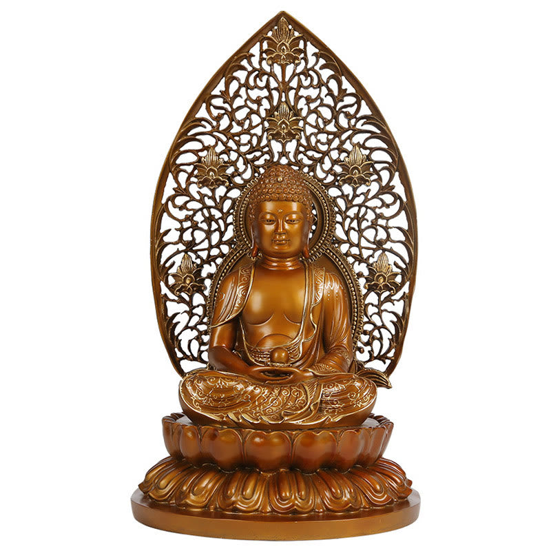 Buddha Stones Siakjamuni Amitabha Figurka Buddy Medycyny Spokój Miedziana Statua Domowa Ofiara Dekoracja