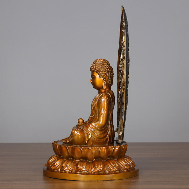 Buddha Stones Siakjamuni Amitabha Figurka Buddy Medycyny Spokój Miedziana Statua Domowa Ofiara Dekoracja
