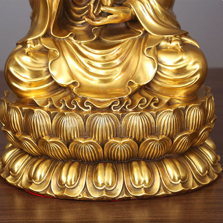 Buddha Stones Kwan Yin Awalokiteśwara trzymający butelkę wierzby Harmonia mosiądz miedziana statua dekoracja domu - image 16