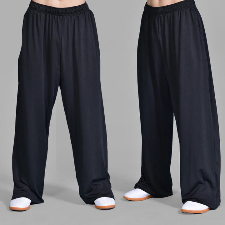 Buddha Stones Letnie Unisex Elastyczna Tai Chi Qigong Spodnie Do Ćwiczeń Z Kieszeniami - image 3
