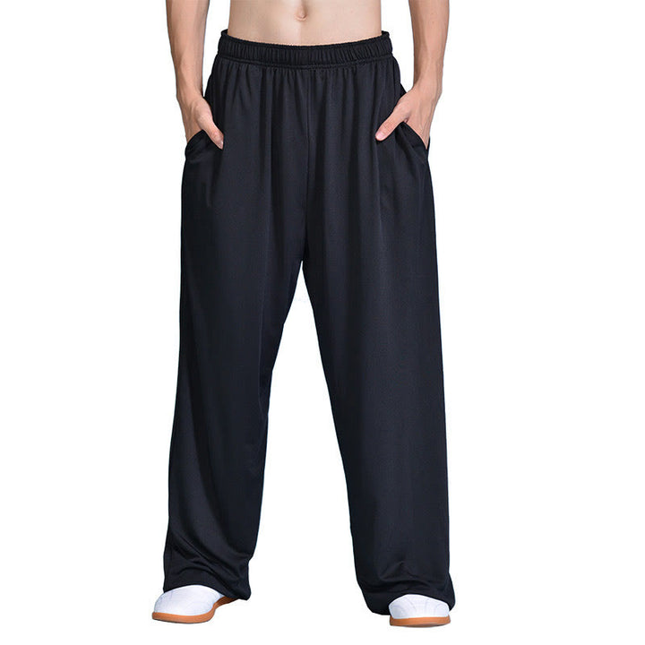 Buddha Stones Letnie Unisex Elastyczna Tai Chi Qigong Spodnie Do Ćwiczeń Z Kieszeniami - Czarny - 3XL - ODPOWIEDNIE DLA USA/ UK/AU/ EU- 2XL - image 1
