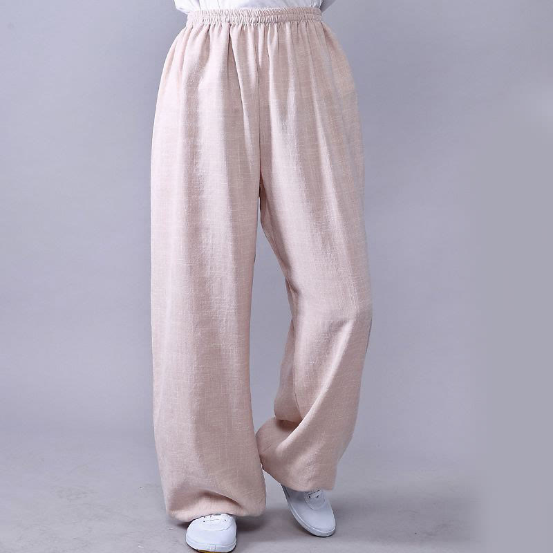 Buddha Stones Letnia elastyczna talia Tai Chi Qigong Praktyka Bawełna Lniane Spodnie Unisex - Bielizna - 3XL - PASUJE DO USA/UK/AU/EU - 2XL - image 10