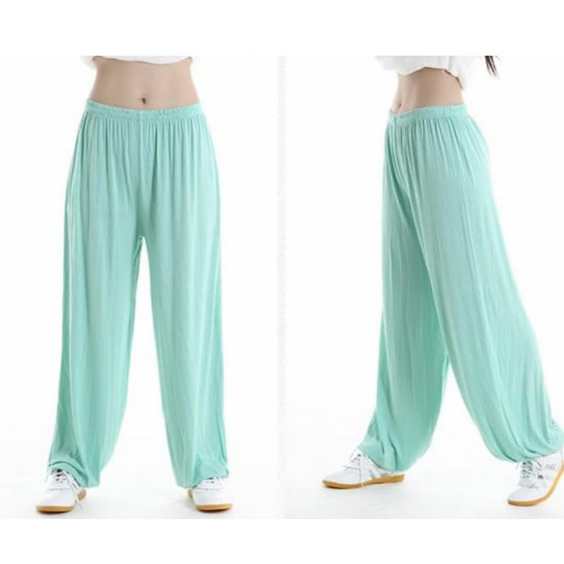 Buddha Stones Letnie Elastyczne Spodnie Tai Chi Qigong Praktyka Modal Unisex
