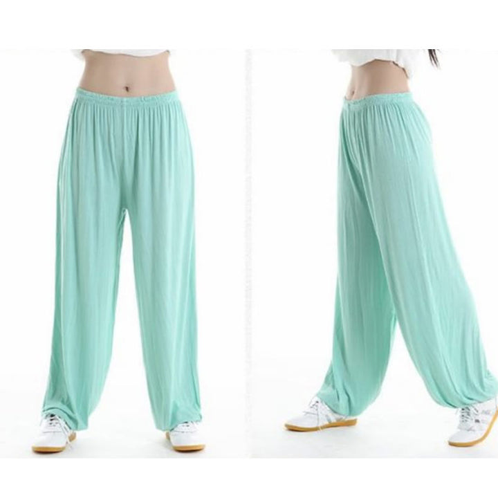 Buddha Stones Letnie Elastyczne Spodnie Tai Chi Qigong Praktyka Modal Unisex