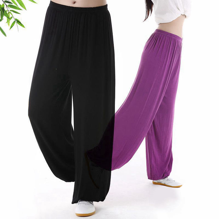 Buddha Stones Letnie Elastyczne Spodnie Tai Chi Qigong Praktyka Modal Unisex