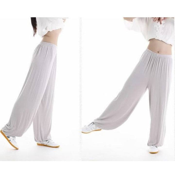 Buddha Stones Letnie Elastyczne Spodnie Tai Chi Qigong Praktyka Modal Unisex