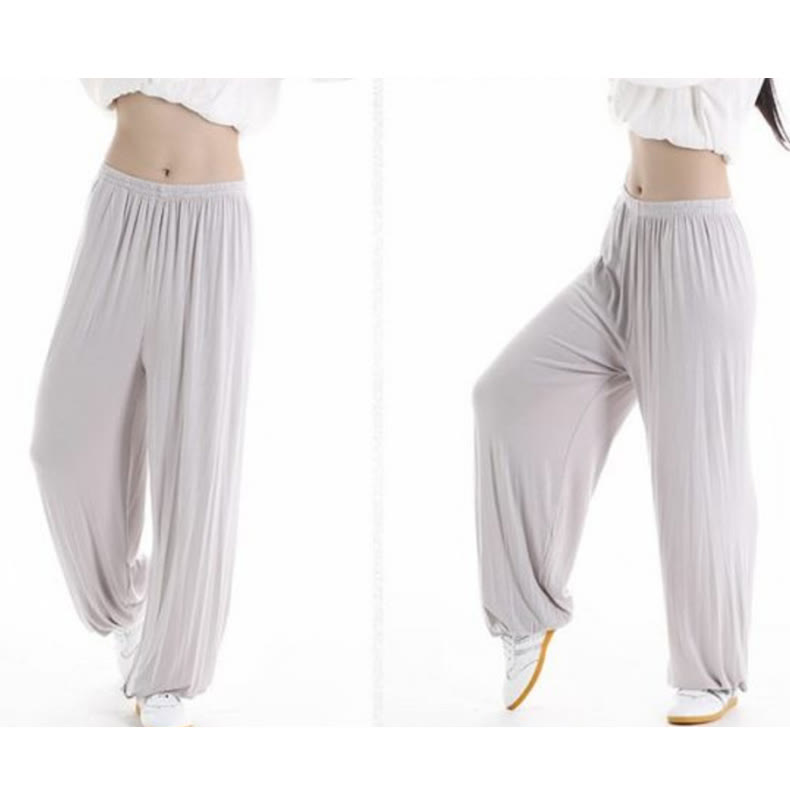 Buddha Stones Letnie Elastyczne Spodnie Tai Chi Qigong Praktyka Modal Unisex