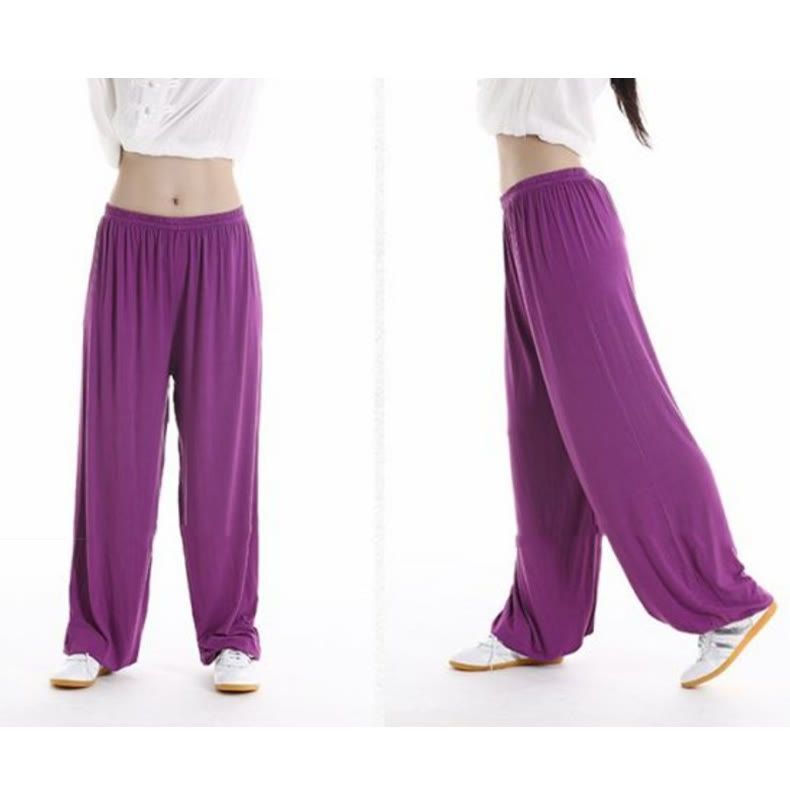 Buddha Stones Letnie Elastyczne Spodnie Tai Chi Qigong Praktyka Modal Unisex