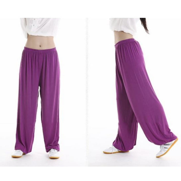 Buddha Stones Letnie Elastyczne Spodnie Tai Chi Qigong Praktyka Modal Unisex
