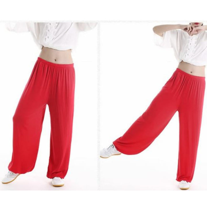 Buddha Stones Letnie Elastyczne Spodnie Tai Chi Qigong Praktyka Modal Unisex