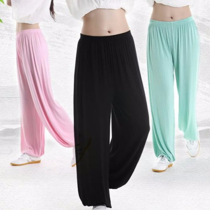 Buddha Stones Letnie Elastyczne Spodnie Tai Chi Qigong Praktyka Modal Unisex