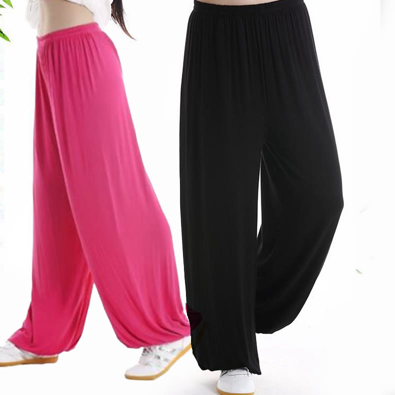 Buddha Stones Letnie Elastyczne Spodnie Tai Chi Qigong Praktyka Modal Unisex