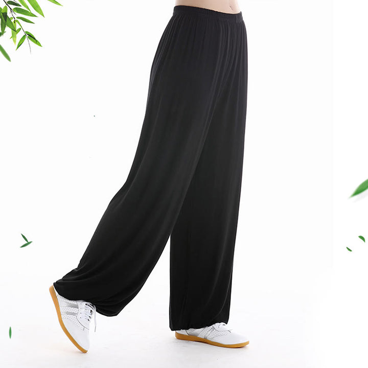 Buddha Stones Letnie Elastyczne Spodnie Tai Chi Qigong Praktyka Modal Unisex