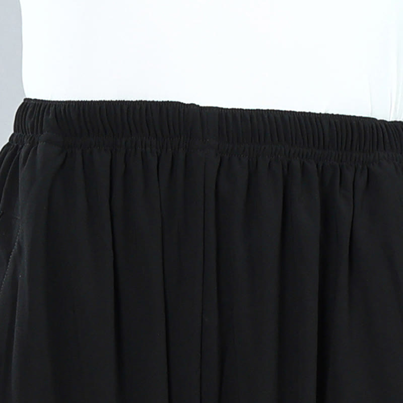 Buddha Stones Letnie Unisex Elastyczna Talia Tai Chi Kung Fu Qigong Praktyka Bawełna Oddychające Spodnie Z Kieszeniami - image 8