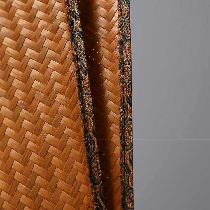 Buddha Stones w stylu chińskim, ręcznie robiony bambusowy wentylator z długą rączką