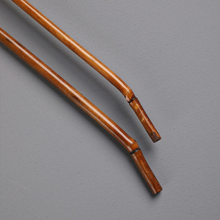 Buddha Stones w stylu chińskim, ręcznie robiony, okrągły, bambusowy, długi wentylator z uchwytem