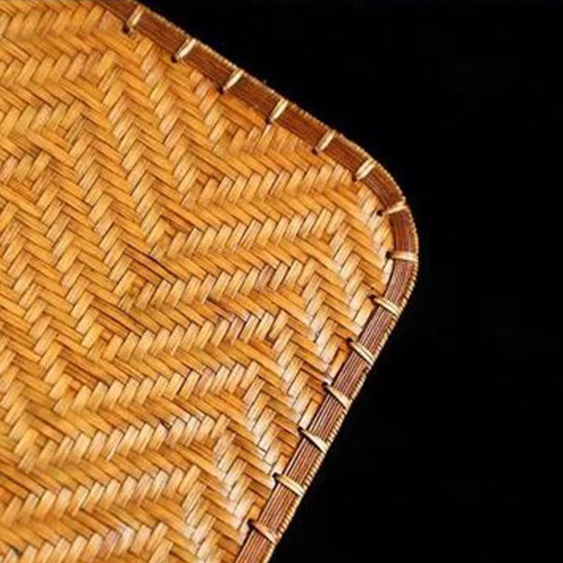 Buddha Stones w stylu chińskim, ręcznie tkane z bambusa, okrągłe, owalne, w kształcie banana, z długim uchwytem