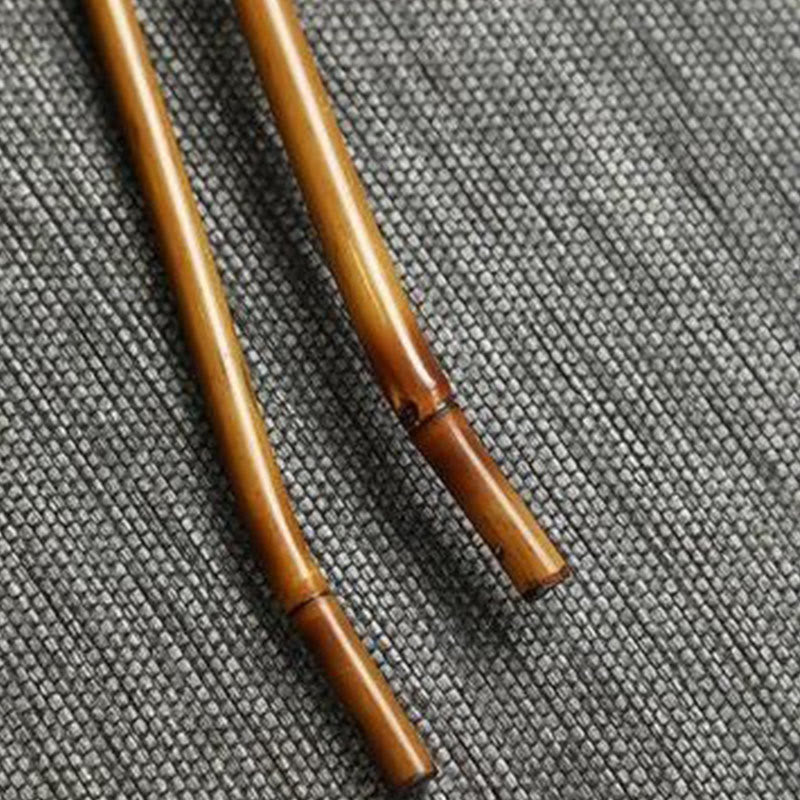 Buddha Stones w stylu chińskim, ręcznie tkane z bambusa, okrągłe, owalne, w kształcie banana, z długim uchwytem