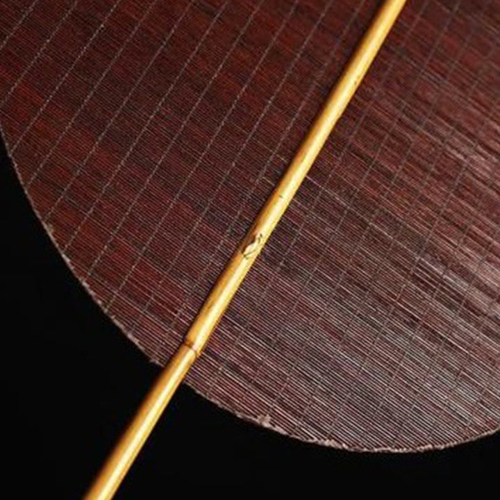 Buddha Stones w stylu chińskim, ręcznie tkane z bambusa, okrągłe, owalne, w kształcie banana, z długim uchwytem