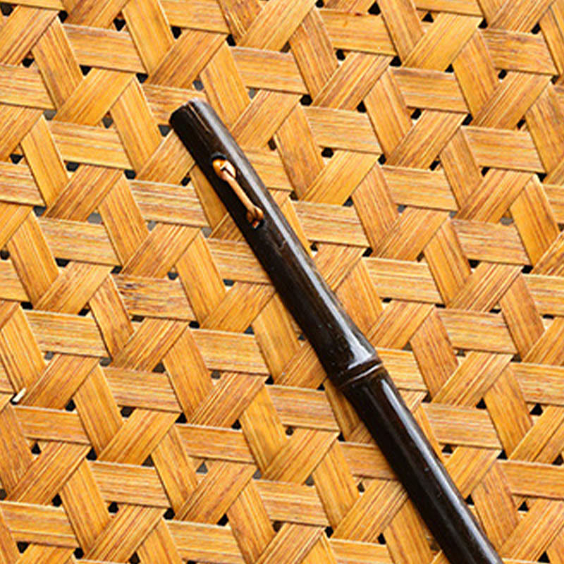 Buddha Stones Lato Retro Chiński Styl Ręcznie Bambusowe Tkane Okrągłe Bananowe Kształt Długi Uchwyt Wentylatora