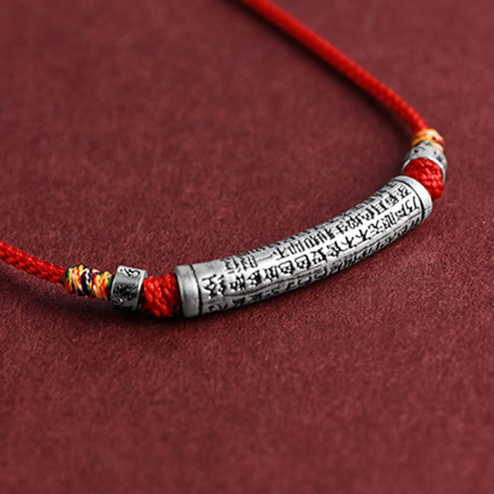 Buddha Stones 999 Srebro Sterling Sześć Prawdziwych Słów Sutra Serca Naszyjnik Wisiorek - image 14