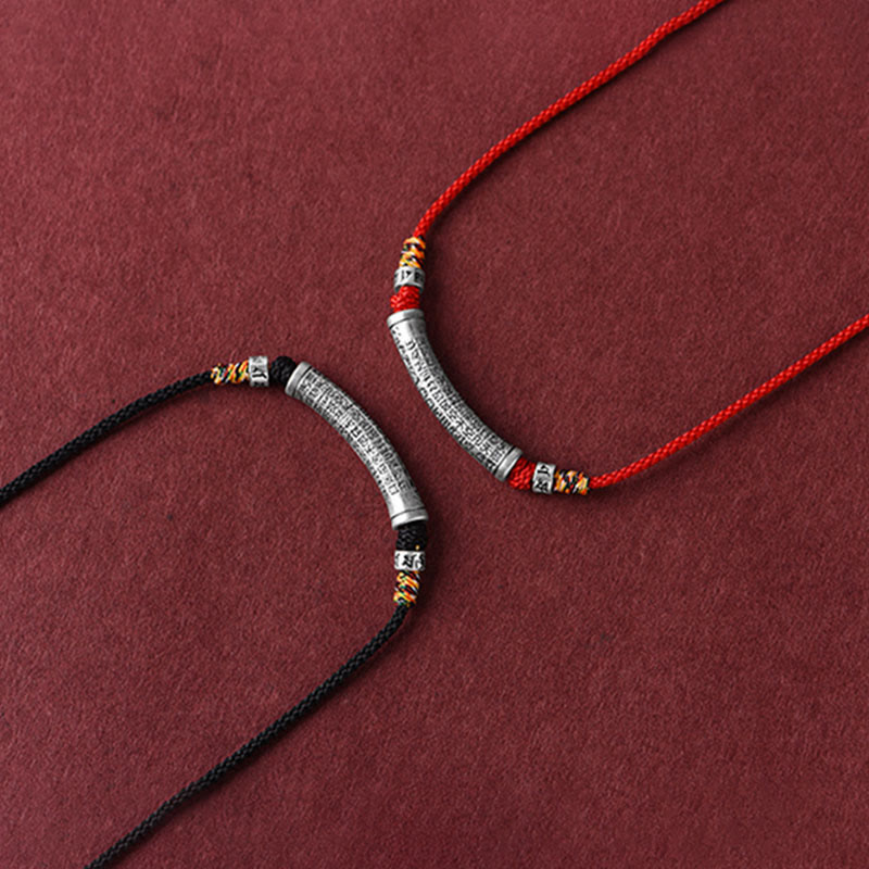 Buddha Stones 999 Srebro Sterling Sześć Prawdziwych Słów Sutra Serca Naszyjnik Wisiorek - image 14