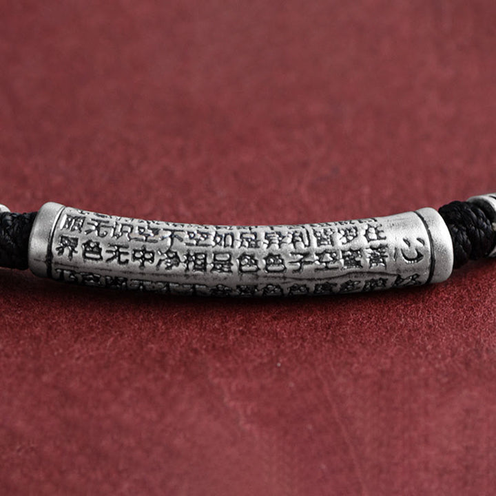 Buddha Stones 999 Srebro Sterling Sześć Prawdziwych Słów Sutra Serca Naszyjnik Wisiorek - image 4