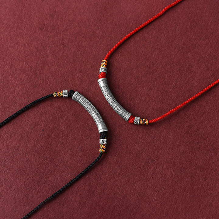 Buddha Stones 999 Srebro Sterling Sześć Prawdziwych Słów Sutra Serca Naszyjnik Wisiorek - image 15