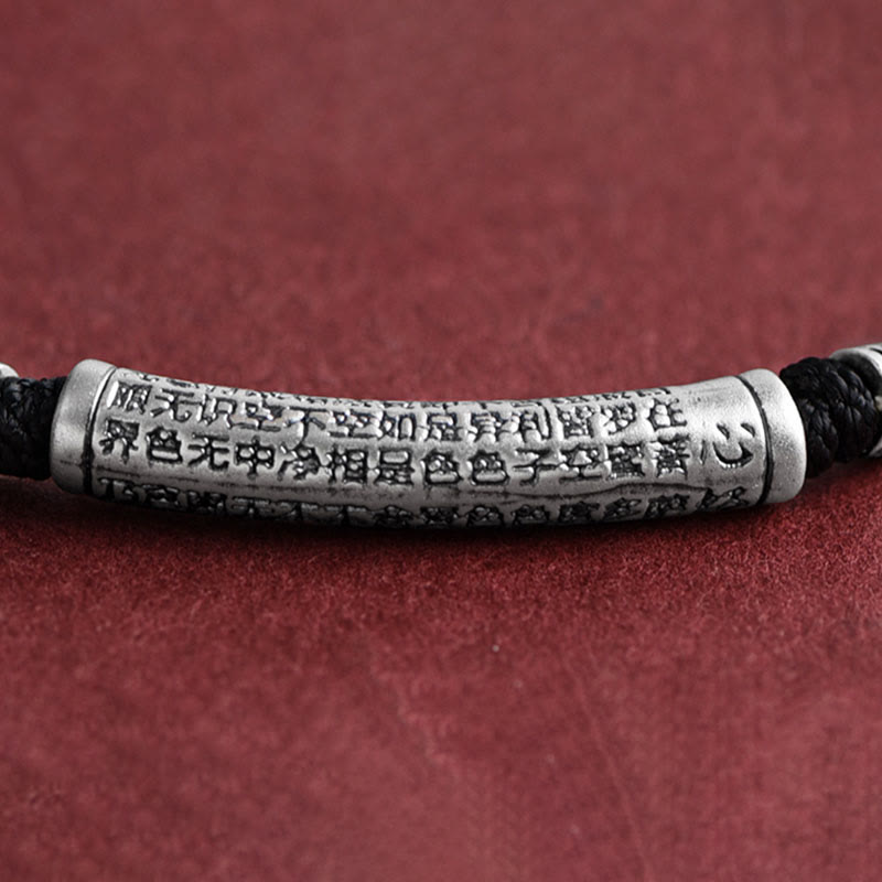 Buddha Stones 999 Srebro Sterling Sześć Prawdziwych Słów Sutra Serca Naszyjnik Wisiorek - image 3