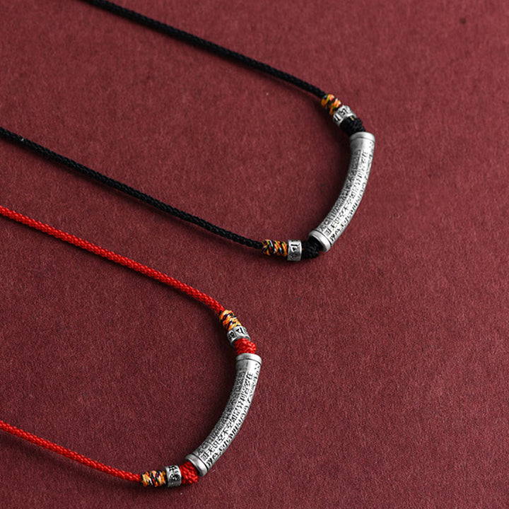 Buddha Stones 999 Srebro Sterling Sześć Prawdziwych Słów Sutra Serca Naszyjnik Wisiorek - image 15