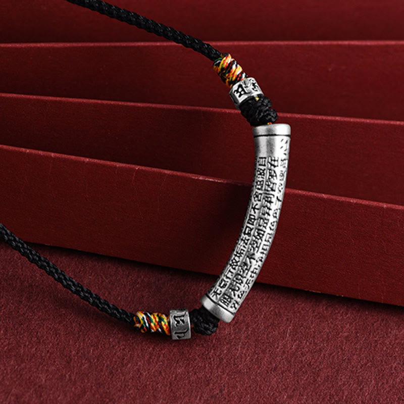 Buddha Stones 999 Srebro Sterling Sześć Prawdziwych Słów Sutra Serca Naszyjnik Wisiorek - image 3