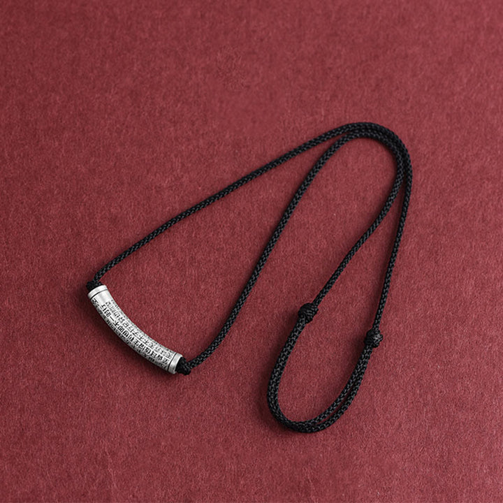 Buddha Stones 999 Srebro Sterling Sześć Prawdziwych Słów Sutra Serca Naszyjnik Wisiorek - image 19