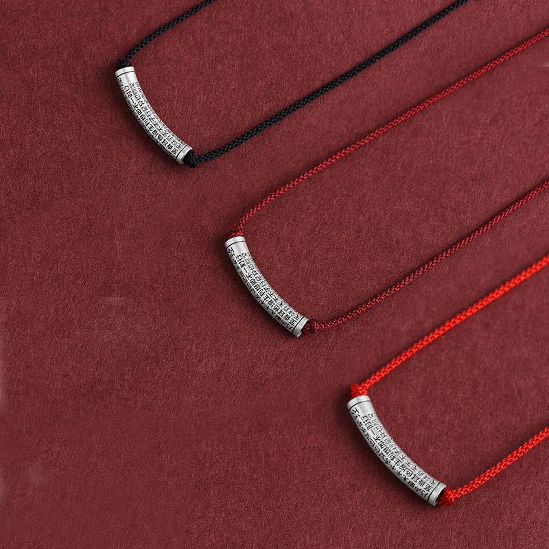 Buddha Stones 999 Srebro Sterling Sześć Prawdziwych Słów Sutra Serca Naszyjnik Wisiorek - image 28