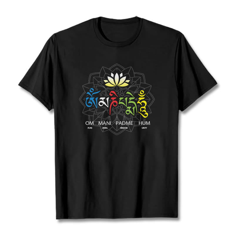 Buddha Stones Om Mani Padme Hum Lotos - Czarny - 2XL - image 0