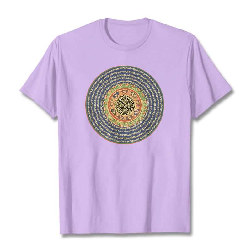Buddha Stones 108 Om Mani Padme Hum Mantra Sanskryt Tee - Śliwka - 2XL - image 18